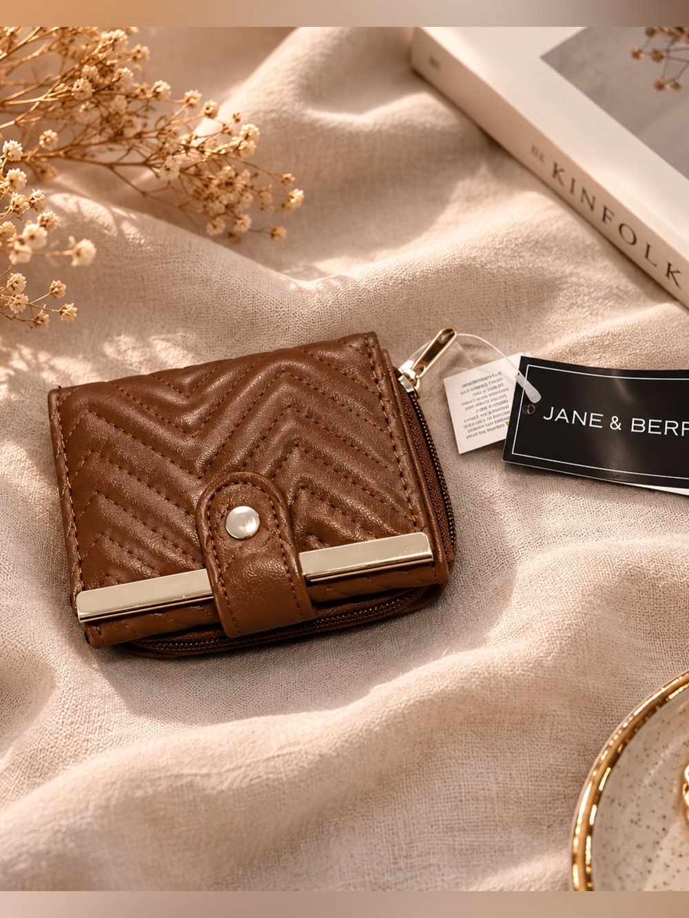 Chic Quilted Brown Wallet